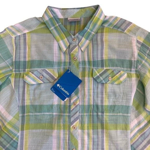 Columbia Camp Henry Shirt Tippet Plaid Roll-up Sleeve Casual Gauzy Hiking NWT 1X - Picture 3 of 16